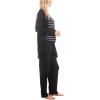 imageMUK LUKS 3 Piece Womens Pajamas  Anything Sleep and Lounge Set Matching Long Sleeve Cardigan Conjunto de PijamaBlack Stripe