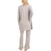 imageMUK LUKS 3 Piece Womens Pajamas  Anything Sleep and Lounge Set Matching Long Sleeve Cardigan Conjunto de PijamaGreyCotton Candy