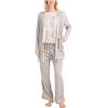 imageMUK LUKS 3 Piece Womens Pajamas  Anything Sleep and Lounge Set Matching Long Sleeve Cardigan Conjunto de PijamaGreyCotton Candy