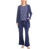 imageMUK LUKS 3 Piece Womens Pajamas  Anything Sleep and Lounge Set Matching Long Sleeve Cardigan Conjunto de PijamaNavy Dot