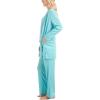 imageMUK LUKS 3 Piece Womens Pajamas  Anything Sleep and Lounge Set Matching Long Sleeve Cardigan Conjunto de PijamaTeal Paisley