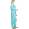 imageMUK LUKS 3 Piece Womens Pajamas  Anything Sleep and Lounge Set Matching Long Sleeve Cardigan Conjunto de PijamaTeal Paisley