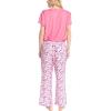 imageMUK LUKS Short Sleeve Pajama Set 2Piece Ruffle Sleeve Shirt and Capri Sleep Pants Artistic Garden Pijamas Capri de MujerPnkDainty Floral