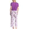 imageMUK LUKS Short Sleeve Pajama Set 2Piece Ruffle Sleeve Shirt and Capri Sleep Pants Artistic Garden Pijamas Capri de MujerPurGarden Floral