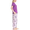 imageMUK LUKS Short Sleeve Pajama Set 2Piece Ruffle Sleeve Shirt and Capri Sleep Pants Artistic Garden Pijamas Capri de MujerPurGarden Floral