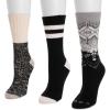 imageMUK LUKS Womens Boot Socks 3 Pair PackBlackGreyWhite