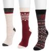 imageMUK LUKS Womens Boot Socks 3 Pair PackBlackRed