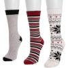 imageMUK LUKS Womens Boot Socks 3 Pair PackIvoryRedGrey