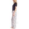 imageMUK LUKS Womens Short Sleeve Pajama 2Piece Set Super Soft TShirt and Pants Garden Party Conjunto de PijamaBlkButterfly Spot