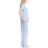 imageMUK LUKS Womens Short Sleeve Pajama 2Piece Set Super Soft TShirt and Pants Garden Party Conjunto de PijamaBluBlue Toile