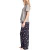 imageMUK LUKS Womens Short Sleeve Pajama 2Piece Set Super Soft TShirt and Pants Garden Party Conjunto de PijamaGryCascading Heart