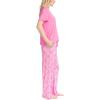 imageMUK LUKS Womens Short Sleeve Pajama 2Piece Set Super Soft TShirt and Pants Garden Party Conjunto de PijamaPnkPink Plaid
