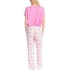 imageMUK LUKS Womens Short Sleeve Pajama 2Piece Set Super Soft TShirt and Pants Garden Party Conjunto de PijamaPnkSweet Foulard