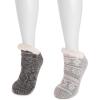 imageMUK LUKS Womens Shortie Cabin Sock 2 Pair PackGrey