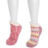 imageMUK LUKS Womens Shortie Cabin Sock 2 Pair PackPink