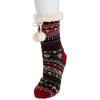 imageMUK LUKS Womens Tall Cabin Sox 1 Pair PackBlackRed