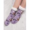 imageMuk Luks Womens Cabin Sock 2 Pairs Purple Sloth sz LXL