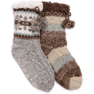 imageMUK LUKS Womens 2 Pair Pack Tall CabinSterling Blue