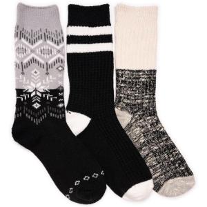 imageMUK LUKS Womens Boot Socks 3 Pair PackBlackGreyWhite