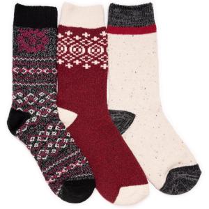 imageMUK LUKS Womens Boot Socks 3 Pair PackBlackRed