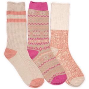 imageMUK LUKS Womens Boot Socks 3 Pair PackPinkNeutral