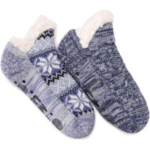 imageMUK LUKS Womens Shortie Cabin Sock 2 Pair PackBlue