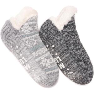 imageMUK LUKS Womens Shortie Cabin Sock 2 Pair PackGrey