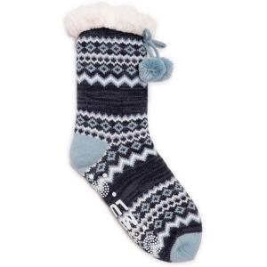 imageMUK LUKS Womens Tall Cabin Sox 1 Pair PackBlue