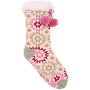 imageMUK LUKS Womens Tall Cabin Sox 1 Pair PackPinkGreen