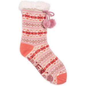 imageMUK LUKS Womens Tall Cabin Sox 1 Pair PackPinkTan