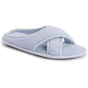 imageMUK LUKS womens Ada Chenille Crossband Slippers  Daisy WhiteSlipperFreesia Blue