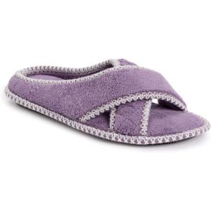 imageMUK LUKS womens Ada Chenille Crossband Slippers  Daisy WhiteSlipperLilac