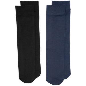 imageMuk Luks Womens Fleece Lined 2 Pair Pack Knee High SocksBlackBlue