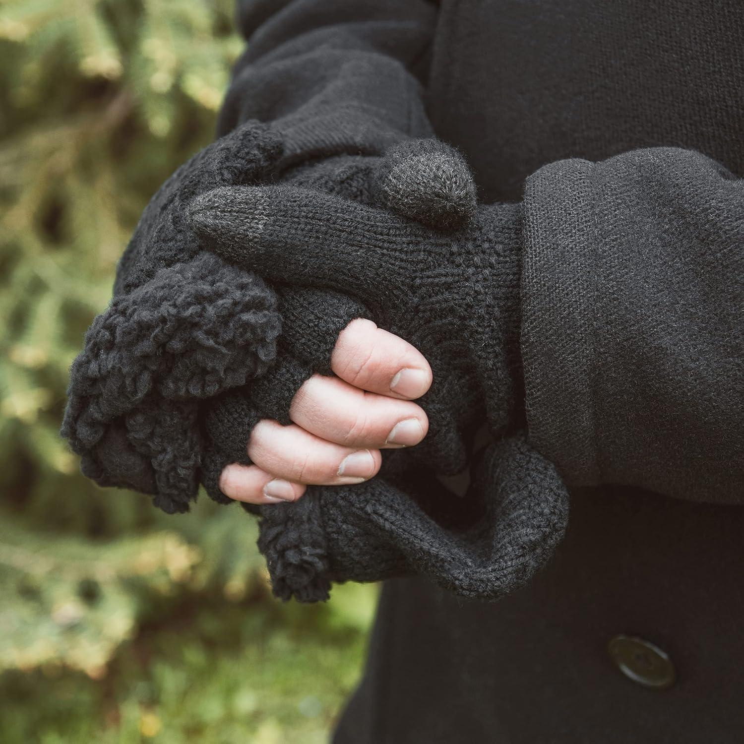 imageMUK LUKS Mens Faux Fur Flip MittenBlack