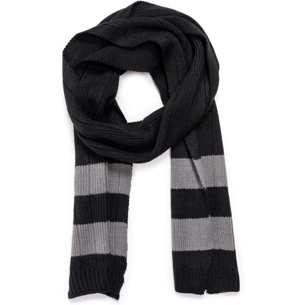 imageMUK LUKS Mens RibbedScarfEbonyGrey