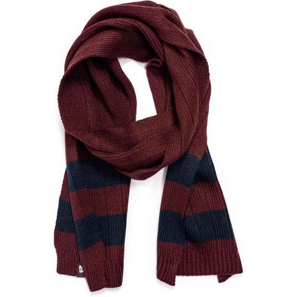 imageMUK LUKS Mens RibbedScarfOxbloodNavy