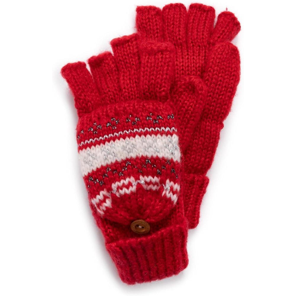 imageMUK LUKS mens Womens Mixed Yarn Flip MittensMUK LUKS Womens Mixed Yarn Flip MittensPoppy