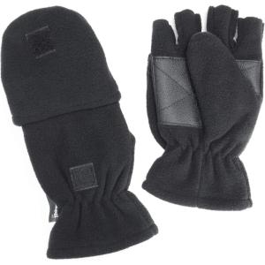 imageMUK LUKS Mens Fleece Flip Mittenadv BlackBlack