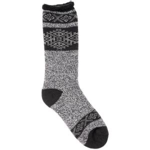 imageMUK LUKS Mens Slipper Socks CasualBlackGrey Aztec