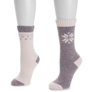 imageMUK LUKS Womens 2 Pair Pack Wool Boot SocksGypy RougeIvory