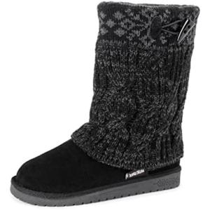 imageMUK LUKS Womens Cheryl Faux Suede Pull On Winter ampamp Snow BootsBlack