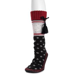 imageMUK LUKS Womens Tassel Slipper SocksBlack