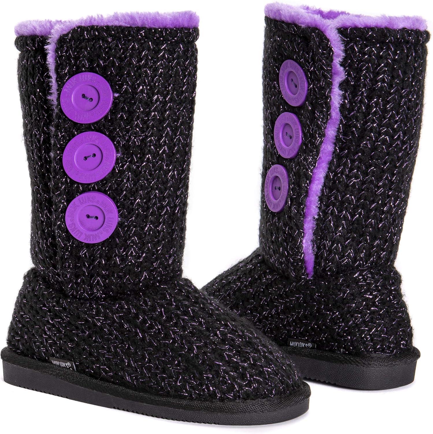 imageMUK LUKS Girls Malena Boots FashionEbonyLilac