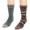 imageMUK LUKS Mens 2 Pk Heat Retainer SocksBrownEvergreen