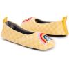imageMUK LUKS Womens Cozy Ballerina Slipper with Sherpa LiningYellow Rainbow