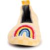 imageMUK LUKS Womens Cozy Ballerina Slipper with Sherpa LiningYellow Rainbow
