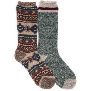 imageMUK LUKS Mens 2 Pk Heat Retainer SocksBrownEvergreen
