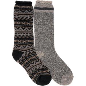 imageMUK LUKS Mens 2 Pk Heat Retainer SocksEbonyGrey