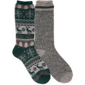 imageMUK LUKS Mens 2 Pk Heat Retainer SocksEvergreenGrey