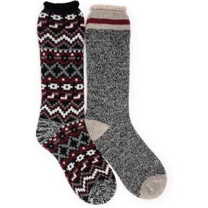 imageMUK LUKS Mens 2 Pk Heat Retainer SocksRedEbony